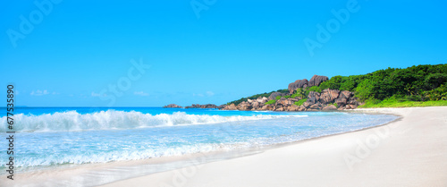 Grand Anse Beach, Island La Digue, Republic of Seychelles, Africa. photo