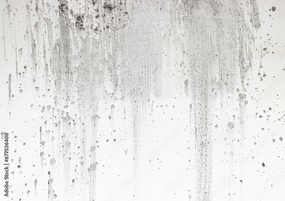Fototapeta premium black splashes of paint on a white wall.