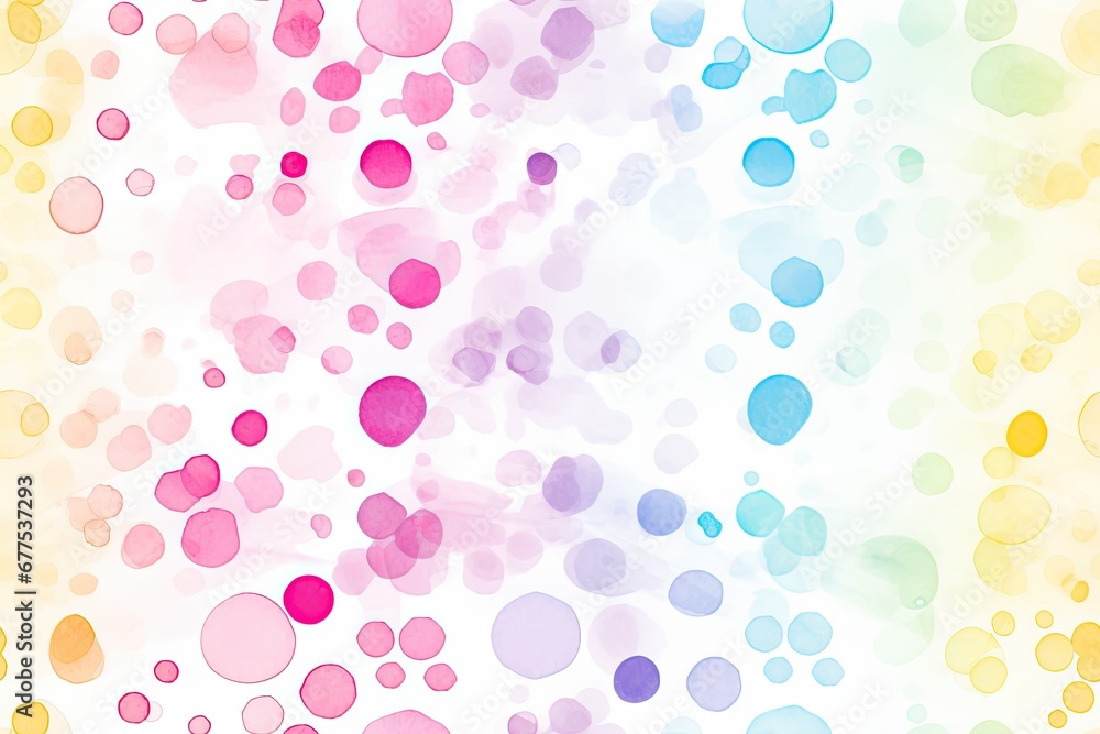Rainbow circle watercolor seamless pattern for background.