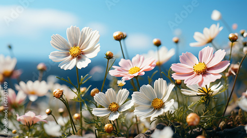 spring flowers in the meadow HD 8K wallpaper Stock Photographic Image