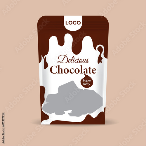 Chocolate packaging design vector template