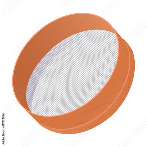 vector illustration wooden sieve