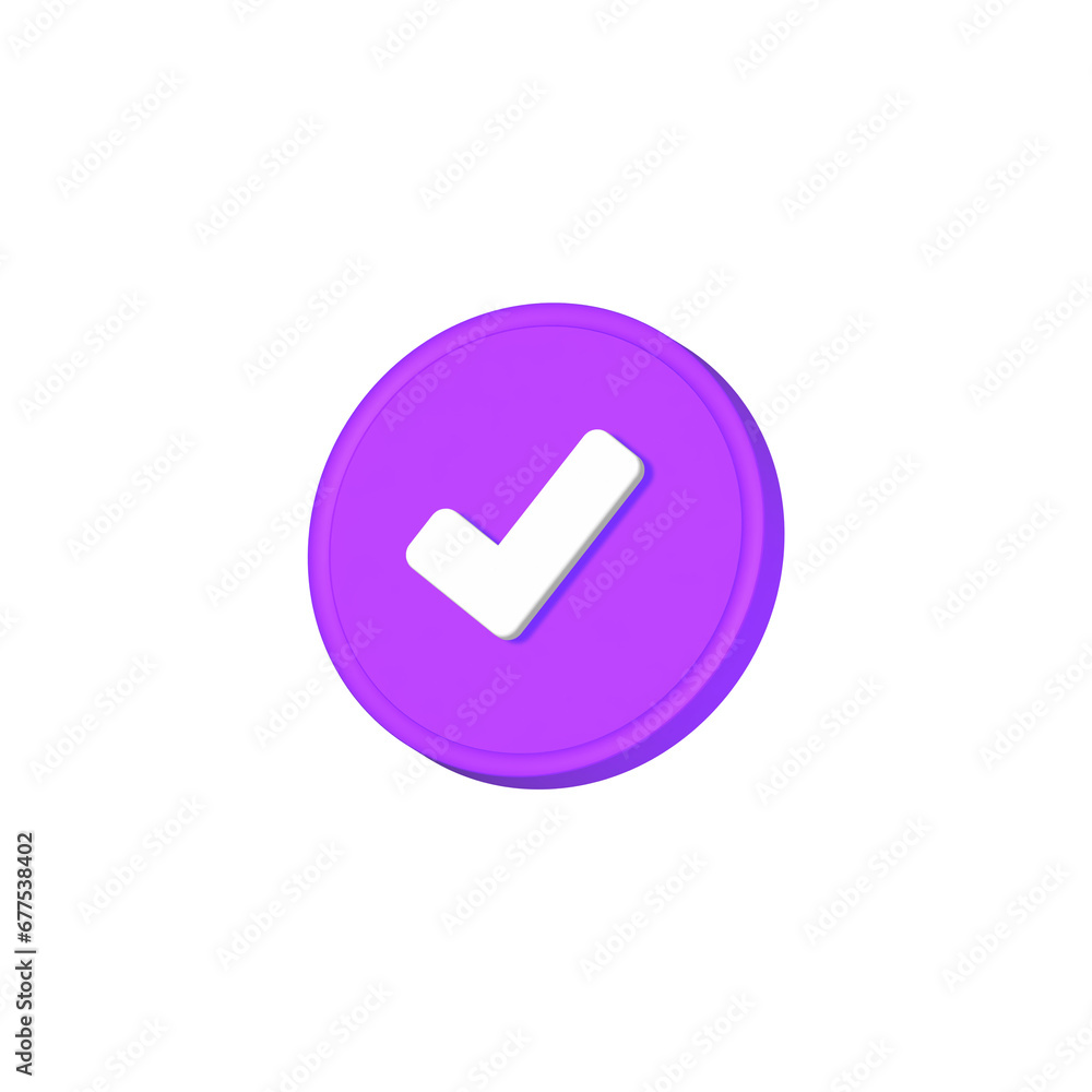 Checkmark icon 3d blue color Checkmark icon 3d blue color