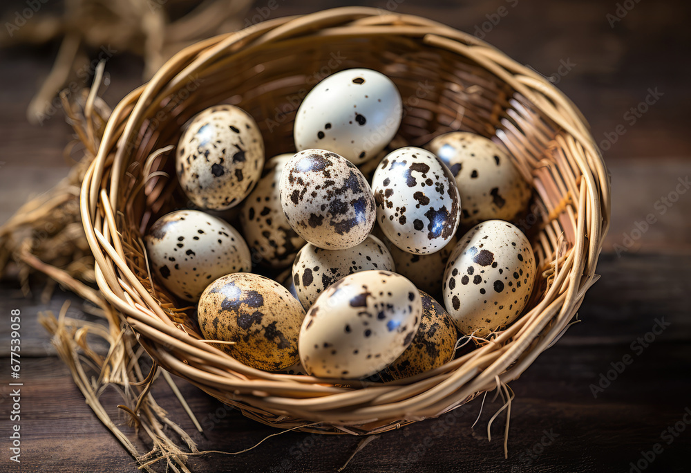 Quail Eggs, Diet Egg in Nest, Healthy Breakfast, Natural Organic Nutrition, Salad Ingredient Spotted Quail Egg Quail Eggs, Diet Egg in Nest, Healthy Breakfast, Natural Organic Nutrition, Salad Ingredient Spotted Quail Egg