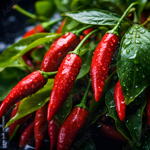 Organic fresh red Chilis spur pepper texture. ingredients for cook.