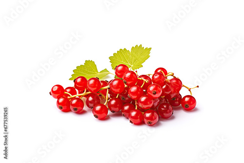 Red currant bunch isolated, Redcurrant pile, ripe red currant berries group on white background