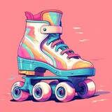 Retro roller skates in 90s style