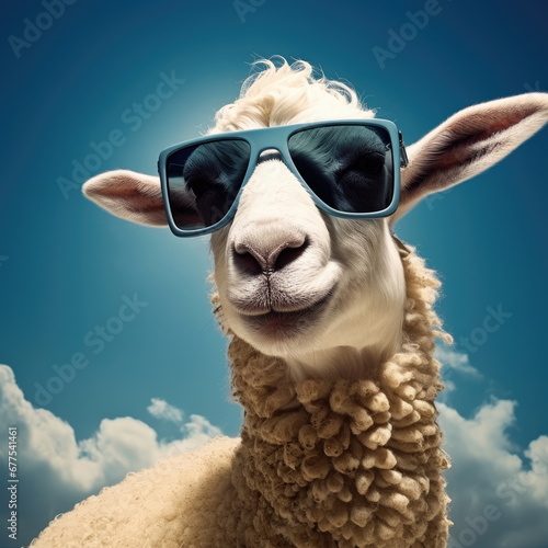 sheep wearing sunglasses