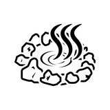 Japanese onsen icon. Hot spring icon isolated on background