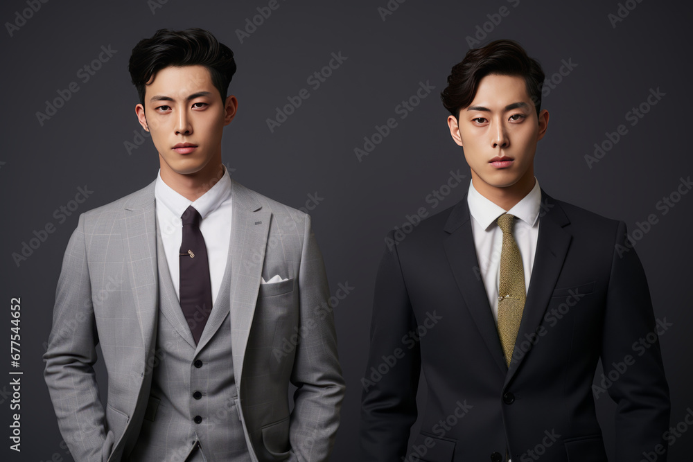 Pretty 2 men of Asian appearance makeup luxury charm background skincare Pretty 2 men of Asian appearance makeup luxury charm background skincare