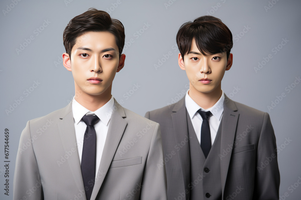 Pretty 2 men of Asian appearance makeup luxury charm background skincare Pretty 2 men of Asian appearance makeup luxury charm background skincare