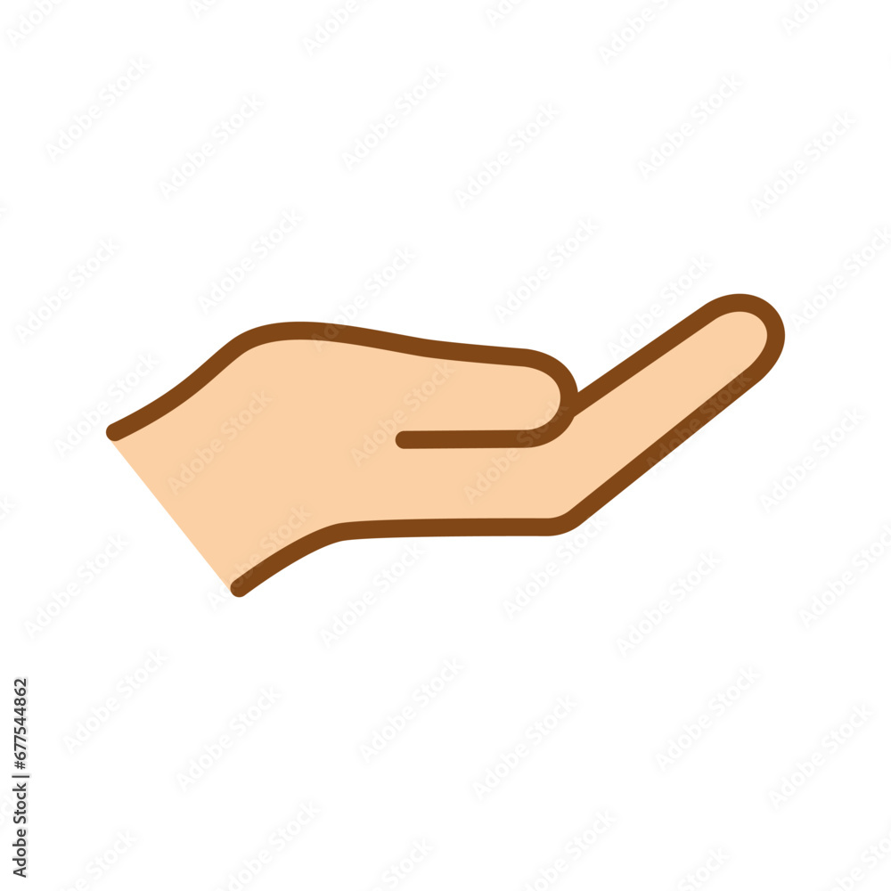 Open palm up. Give hand gesture. Vector illustration Open palm up. Give hand gesture. Vector illustration