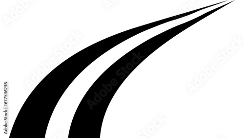 Icon path two winding roads, path to future, smooth turn