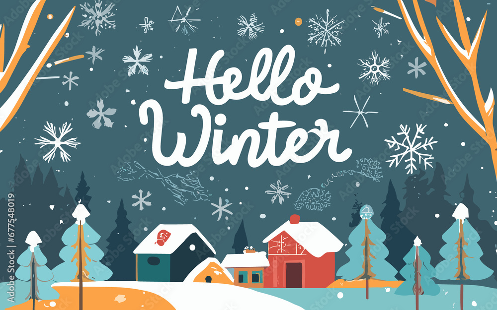 Free vector hello winter background
