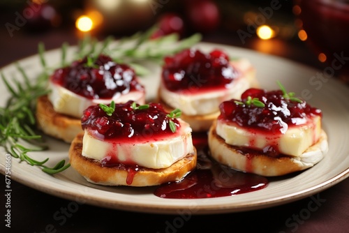 Festive Bites: Party Appetizers Featuring Turkey, Brie, and Cranberry Sauce, a Perfect Trio of Flavors to Celebrate Any Occasion