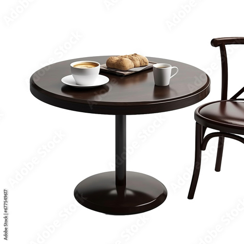 Cafe table isolated on transparent background