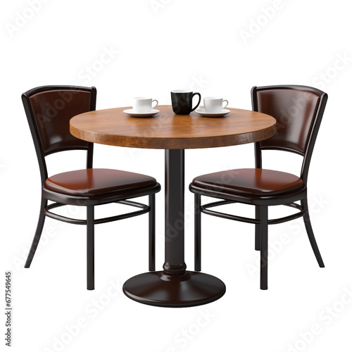 Cafe table isolated on transparent background