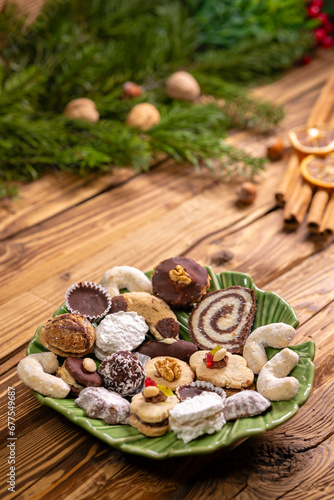 Various types of typical Czech christmas cookies