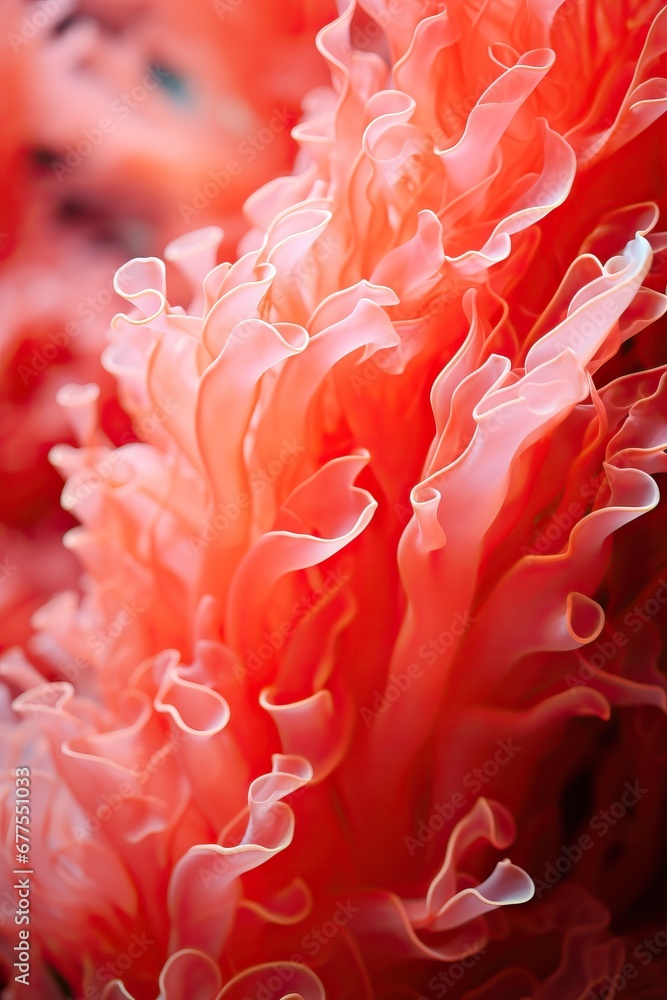 Beautiful red coral reefs underwater in the sea