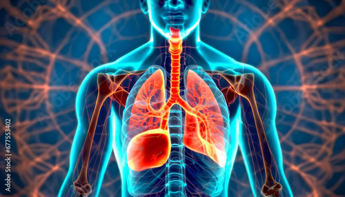 3D Visualization Illustration of the Comprehensive Anatomy of the Human Respiratory System