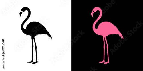 pink flamingo silhouette creative branding idea collection for business company. simple logos  minimalist  abstract vector design  icon for brand identity