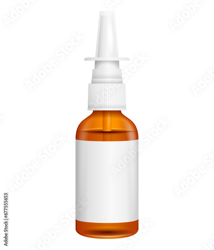 Nasal spray bottle mock-up with dispenser