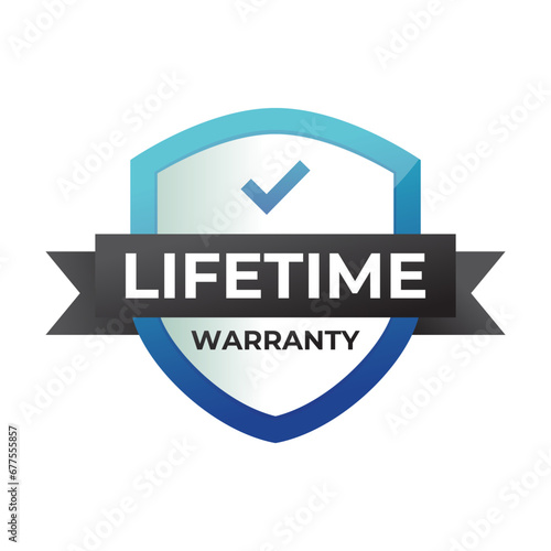 Gradient banner lifetime warranty. Lifetime Warranty label, sticker, seal, badge, icon, logo, signflat vector illustration