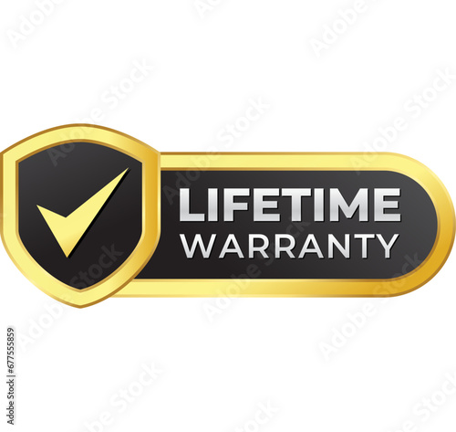 Gradient banner lifetime warranty. Lifetime Warranty label, sticker, seal, badge, icon, logo, signflat vector illustration