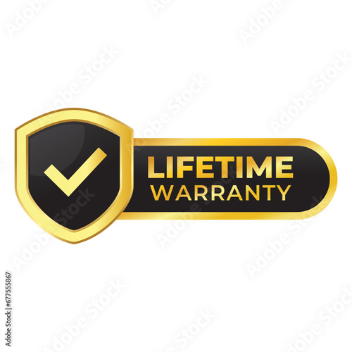 Gradient banner lifetime warranty. Lifetime Warranty label, sticker, seal, badge, icon, logo, signflat vector illustration
