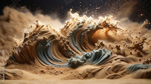 Abstract background with sand waves. .AI photo