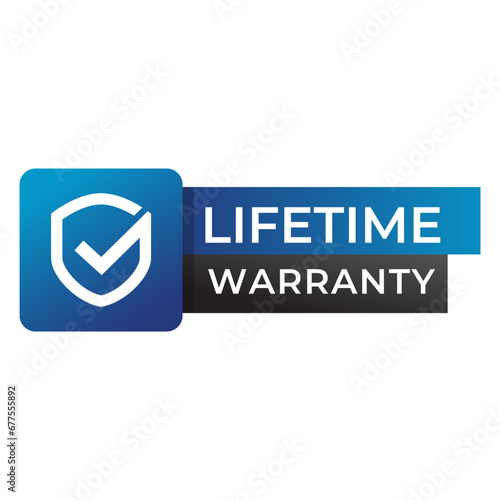 Gradient banner lifetime warranty. Lifetime Warranty label, sticker, seal, badge, icon, logo, signflat vector illustration