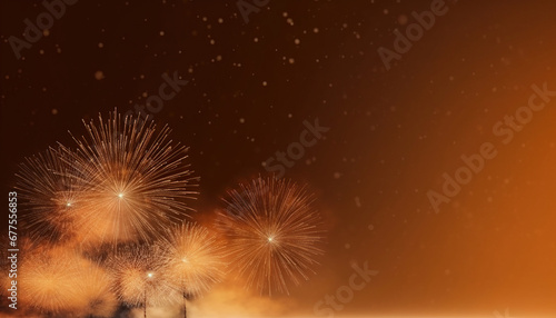 Happy New Year Background with Fire Works