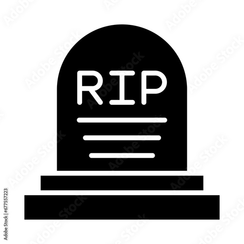 Grave Glyph Two Color Icon Design