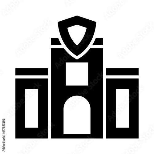 Police Station Glyph Two Color Icon Design