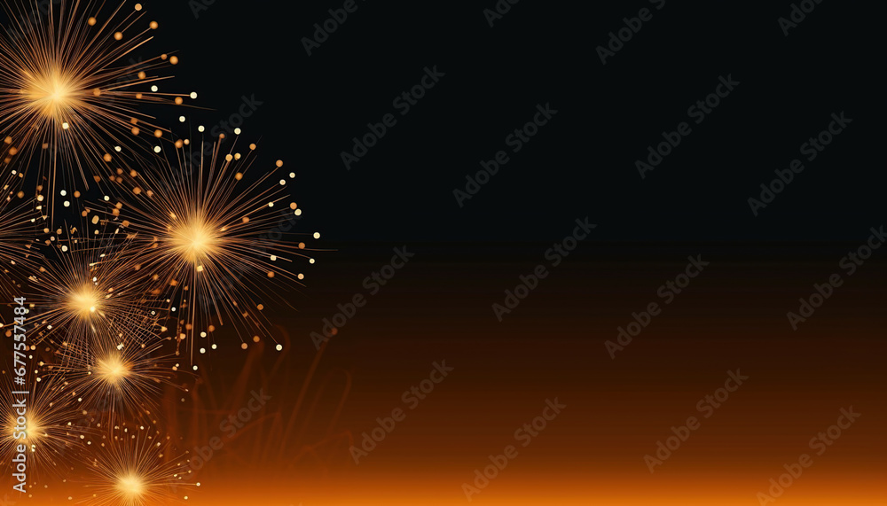 Fototapeta premium Happy New Year Background with Fire Works