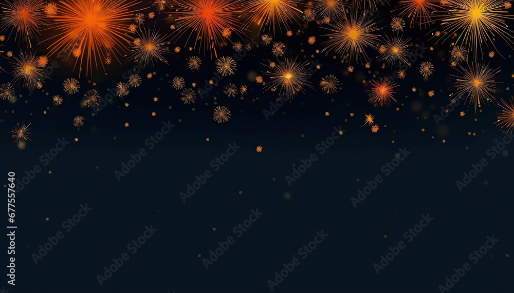 Happy New Year Background with Fire Works