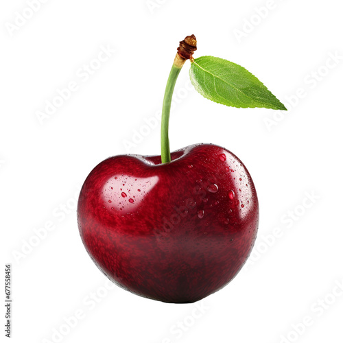 Cherry fruits isolated on transparent background