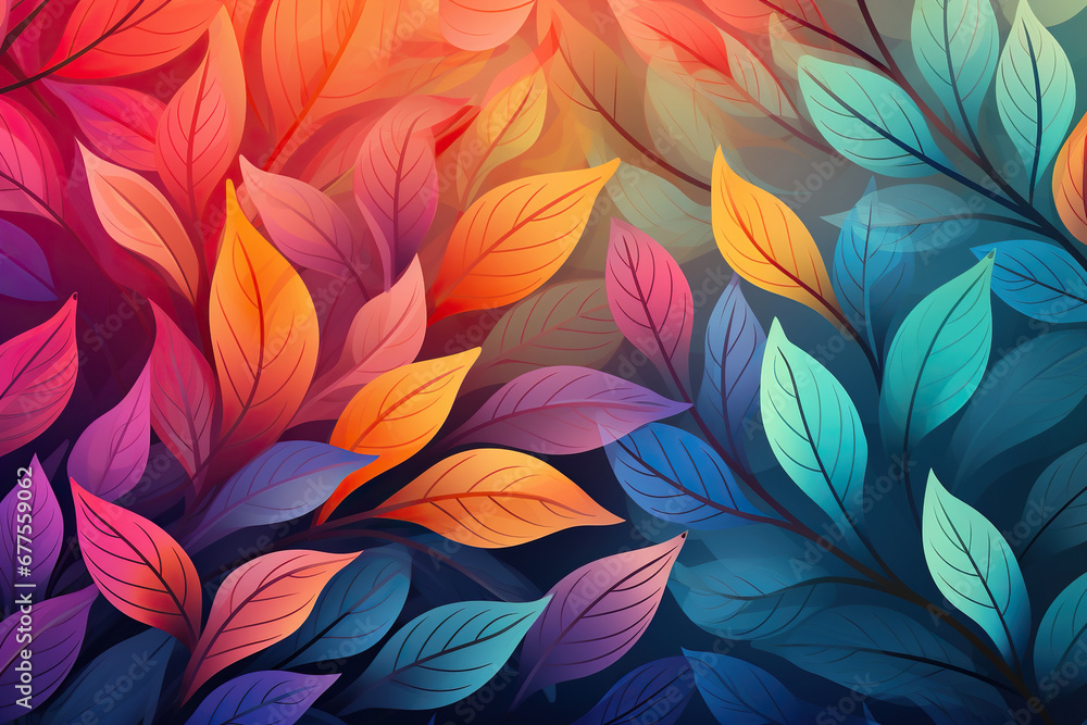 Pattern of colorful autumn leaves. Generated by artificial intelligence