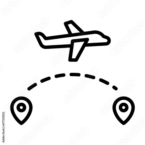 Nonstop flight, direct route, uninterrupted flight, nonconnecting flight, single flight journey icon and easy to edit.