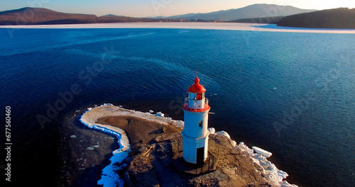 Tokarevsky lighthouse. Vladivostok, Russia photo