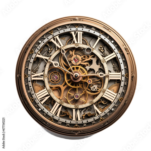 Clock isolated on transparent background