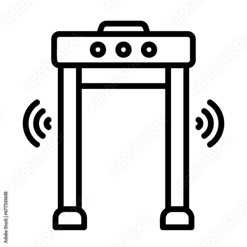  Security scanner, metal scanner, metal detector device, security checkpoint, screening equipment icon and easy to edit.