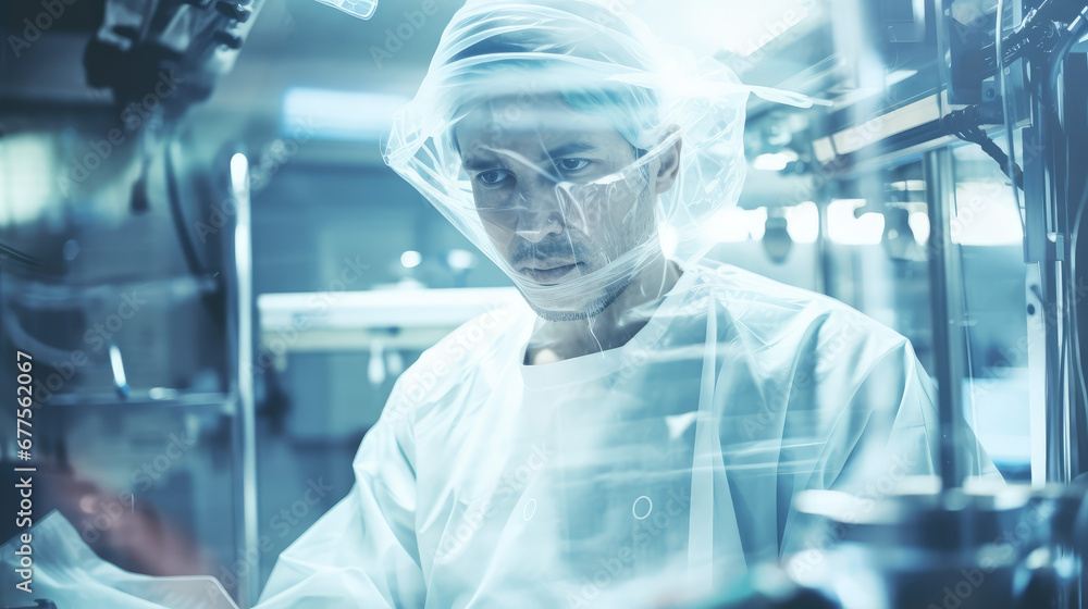 double exposure photography of closeup doctor and the hospital operating room double exposure photography of closeup doctor and the hospital operating room