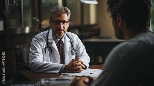 doctor talking to patient in hospital