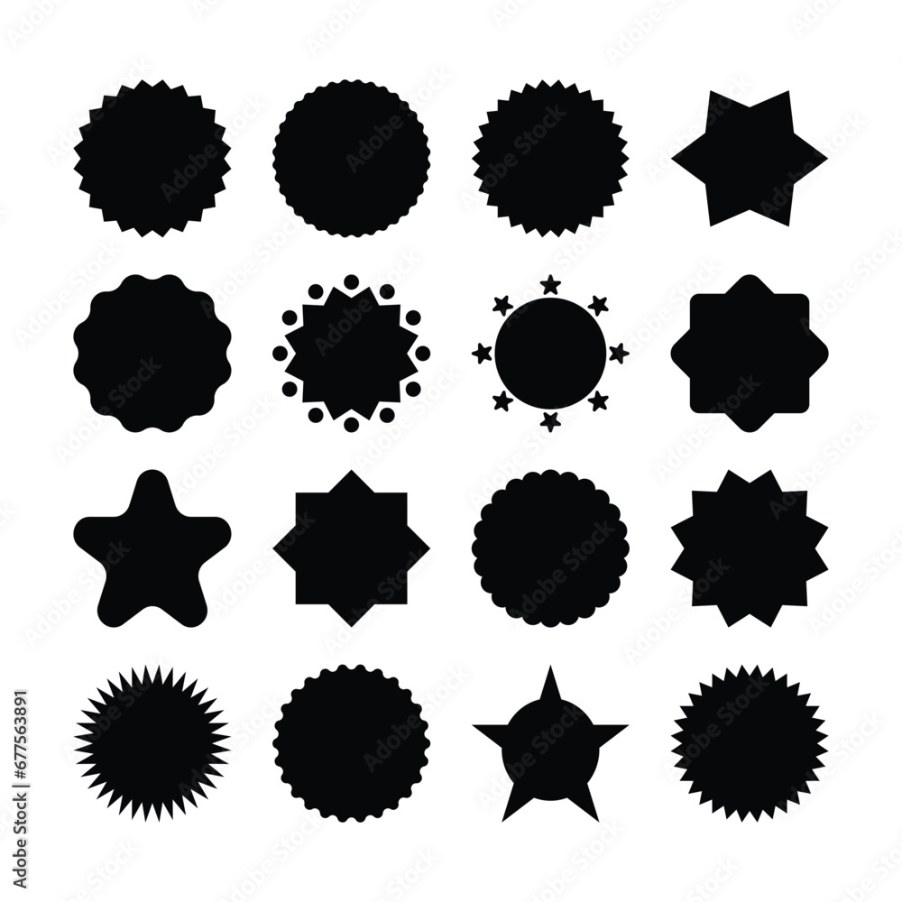 Starburst badges sticker icon vector illustration design - obrazy, fototapety, plakaty 