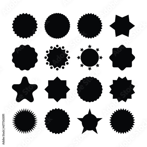 Starburst badges sticker icon vector illustration design