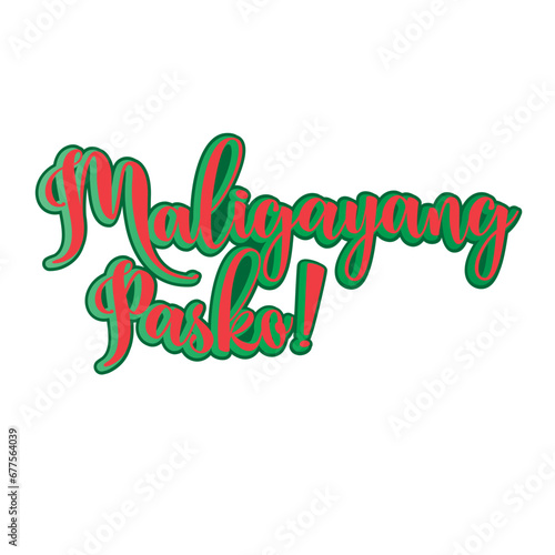 Maligayang Pasko Lettering. Maligayang Pasko. Christmas greetings in Philippines photo