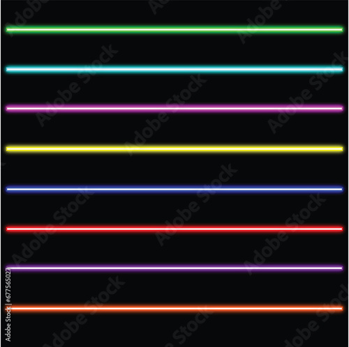 Set of neon lines
