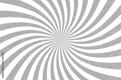 Sun ray twist light. Effect curves rays. Greys trips isolated on white background. Radial waves line. Pattern curved. Comic spinning. Abstract concentration stripe. Cartoons style. Vector illustration