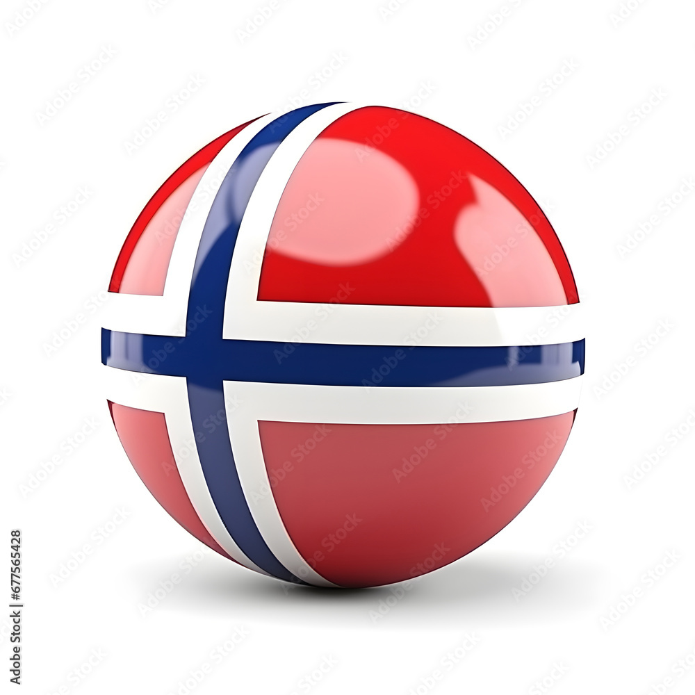 Obraz premium 3d ball with norway flag isolated on white background